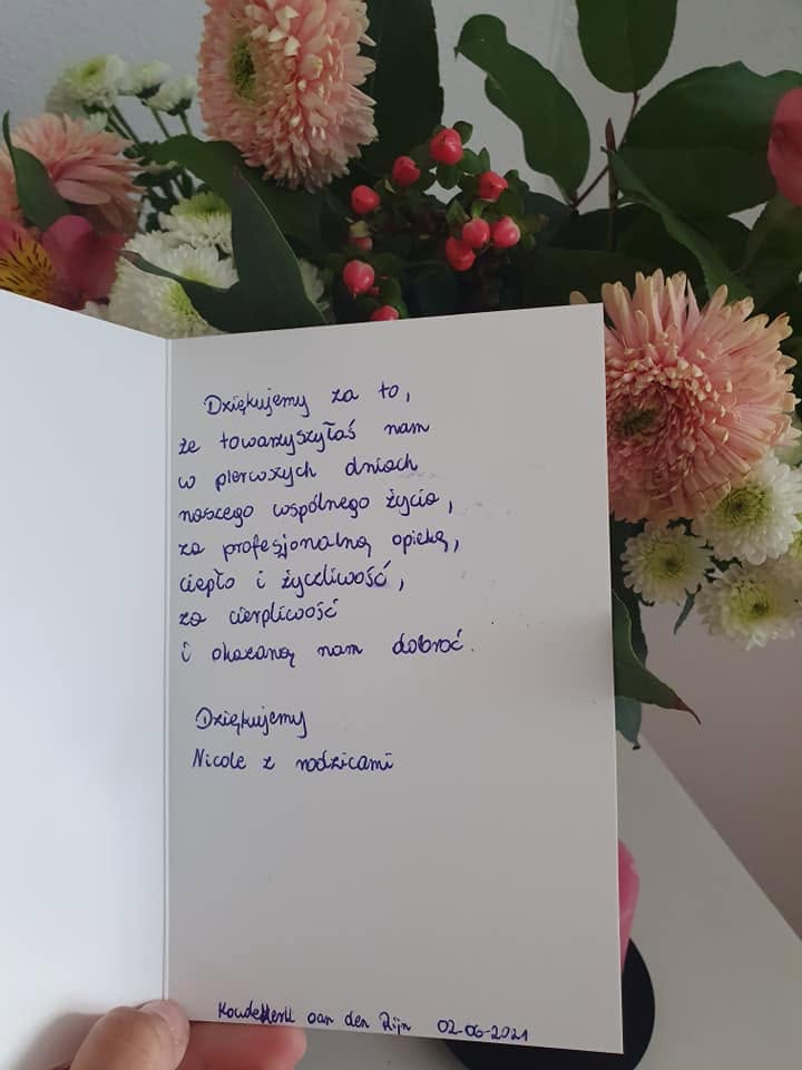 Photo of the card, Nicole met haar ouders, Koudekerk aan den Rijn